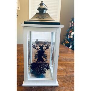 Target Wood Merry Christmas Lanterns with Deer Design by Melrose 18” tall